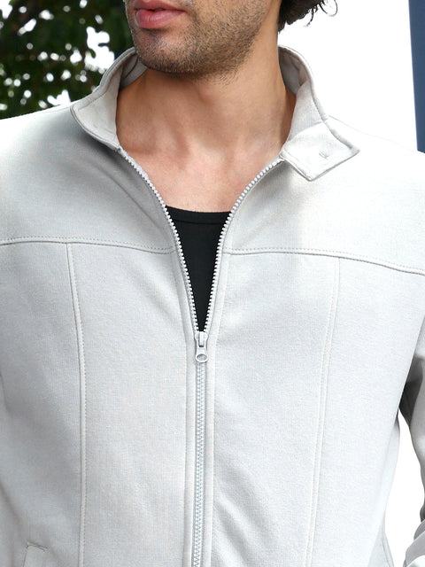 Hooked Panel-Stitch Knit Jacket