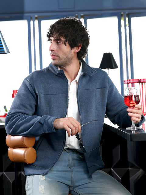 Hooked Panel-Stitch Knit Jacket