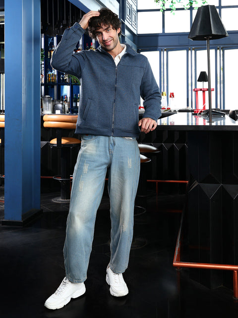 Hooked Panel-Stitch Knit Jacket