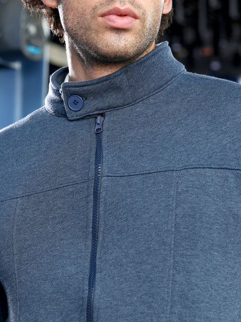 Hooked Panel-Stitch Knit Jacket