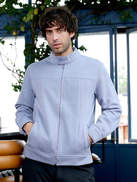 Hooked Panel-Stitch Knit Jacket