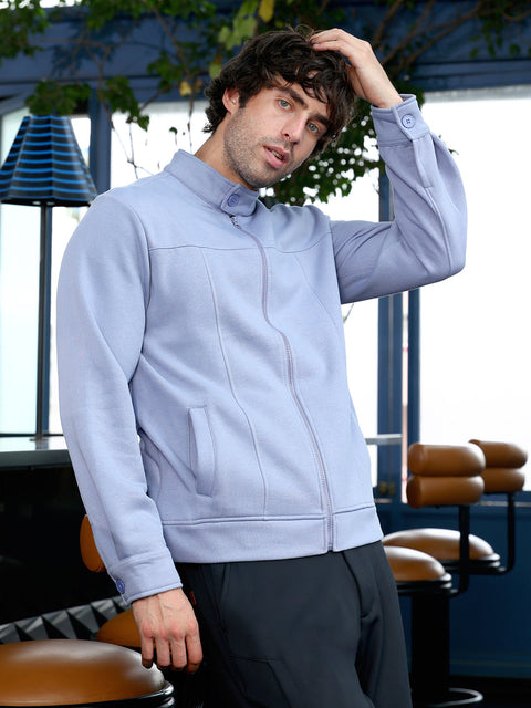 Hooked Panel-Stitch Knit Jacket