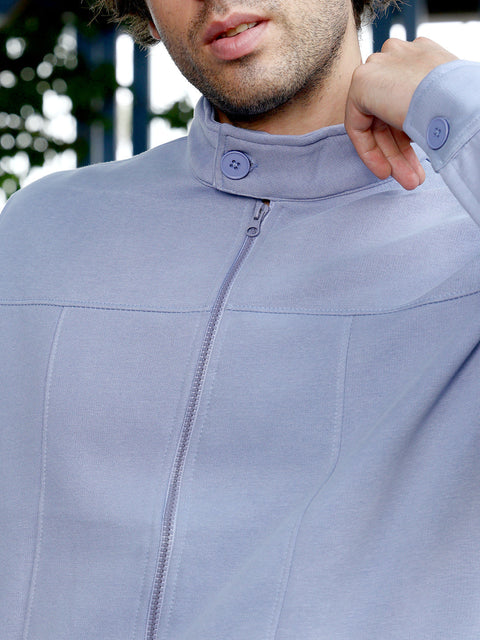 Hooked Panel-Stitch Knit Jacket
