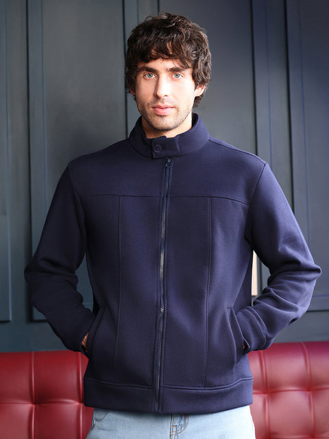 Take Two Men Sweatshirt Panel-Stitch Knit Sweatshirt