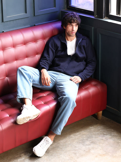 Take Two Men Sweatshirt Panel-Stitch Knit Sweatshirt