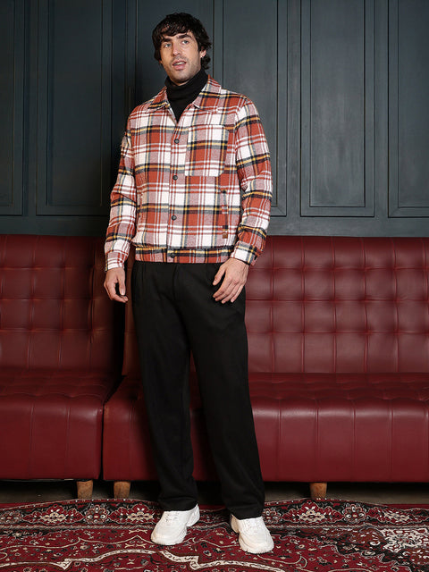 Iconic Everyday Twill-Plaid Utility Bomber Jacket