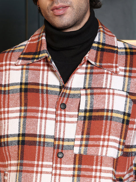Iconic Everyday Twill-Plaid Utility Bomber Jacket