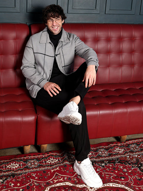 Iconic Everyday Waffle-Grid Utility Bomber Jacket