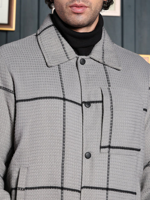 Iconic Everyday Waffle-Grid Utility Bomber Jacket