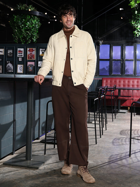 Take 2 Lined-Jacquard Utility Bomber Jacket