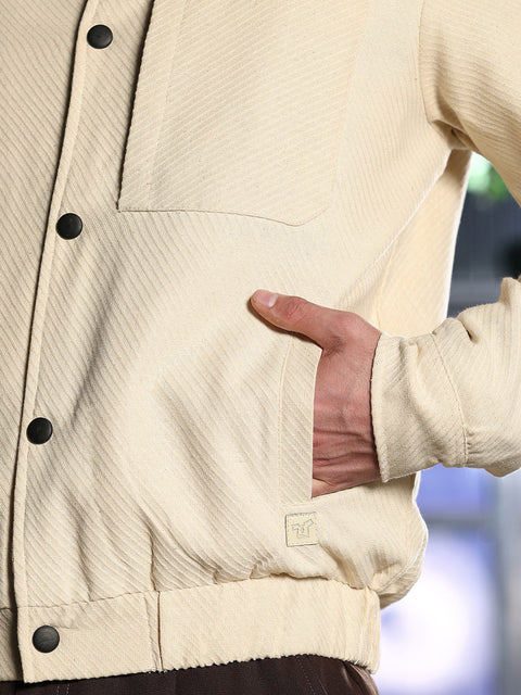 Take 2 Lined-Jacquard Utility Bomber Jacket