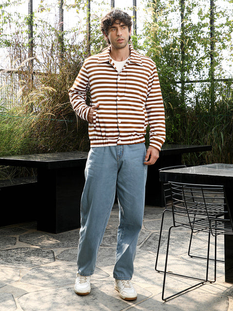 Runway Gods Candy-Striped Utility Bomber Jacket