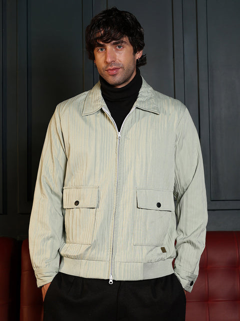 Iconic Everyday Zip-Front Crushed-Tactile Jacket