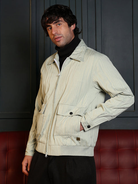 Iconic Everyday Zip-Front Crushed-Tactile Jacket