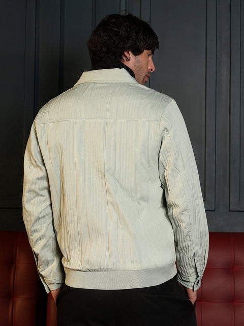 Iconic Everyday Zip-Front Crushed-Tactile Jacket