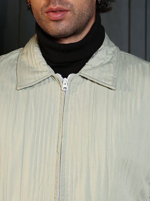 Iconic Everyday Zip-Front Crushed-Tactile Jacket