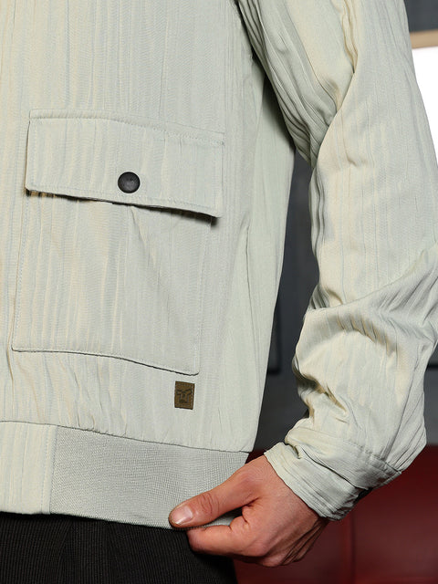 Iconic Everyday Zip-Front Crushed-Tactile Jacket