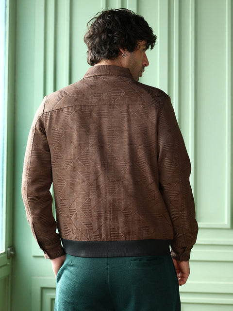 Take 2 Geometric-Jacquard Zip-Front Jacket