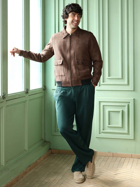 Take 2 Geometric-Jacquard Zip-Front Jacket