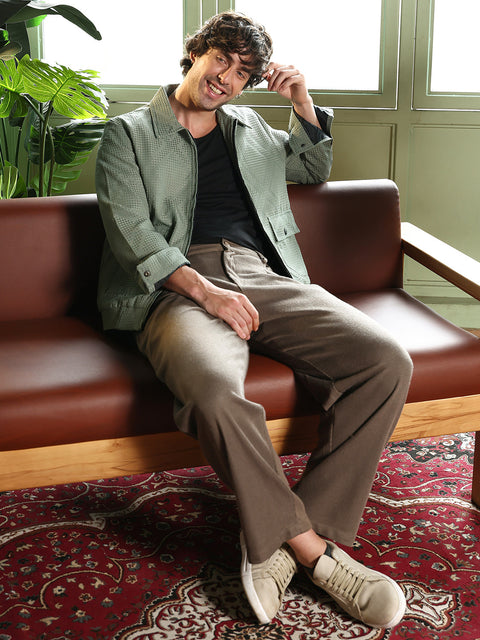 Take 2 Rhombus-Jacquard Zip-Front Jacket