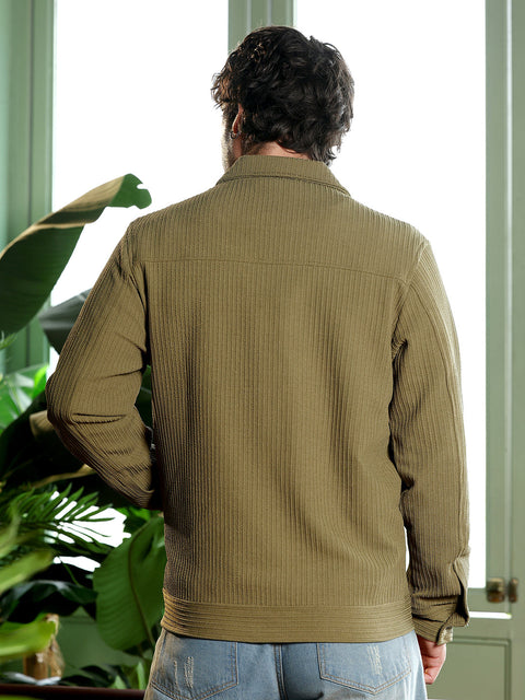 Take Two Men Jacket Crease-Tactile Panelled Jacket