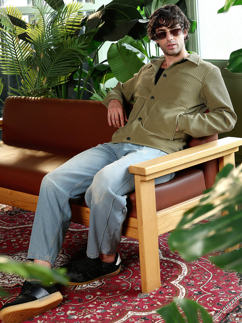 Take Two Men Jacket Crease-Tactile Panelled Jacket