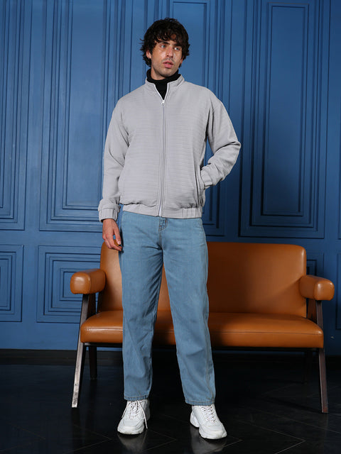 Just Be Chevron Panel-Tactile Bomber Jacket