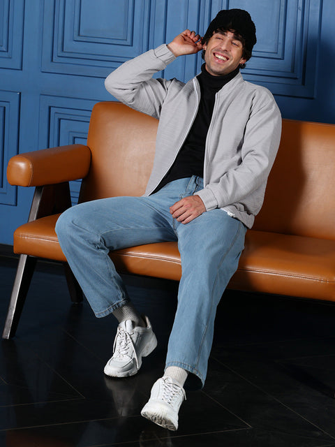 Just Be Chevron Panel-Tactile Bomber Jacket