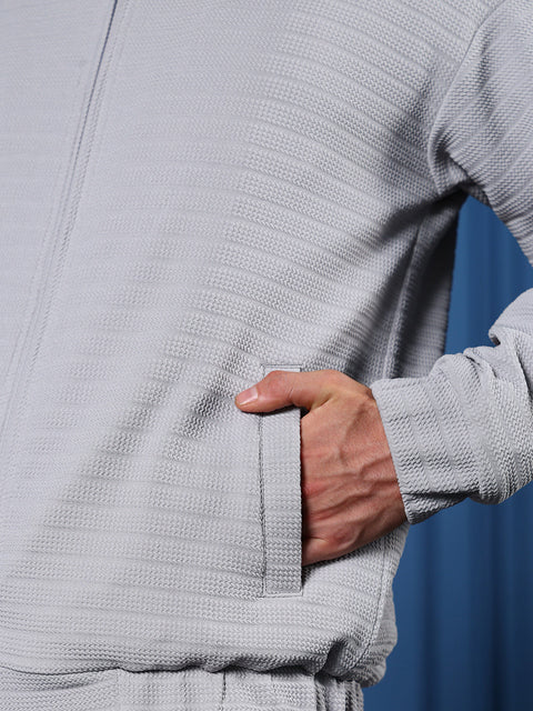 Just Be Chevron Panel-Tactile Bomber Jacket