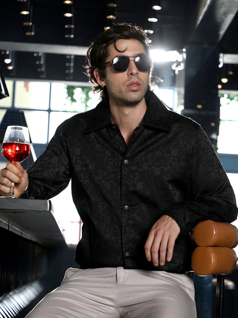 Chaos Bloom-Jacquard Bomber Jacket