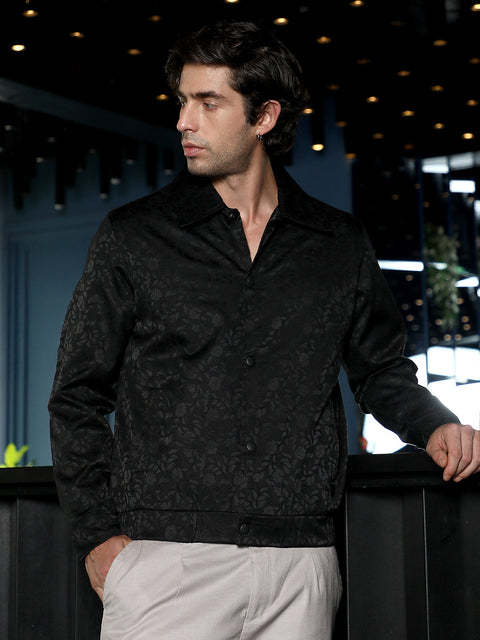 Chaos Bloom-Jacquard Bomber Jacket