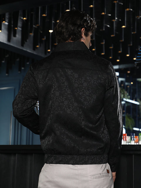 Chaos Bloom-Jacquard Bomber Jacket