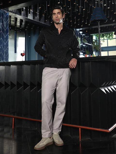 Chaos Bloom-Jacquard Bomber Jacket