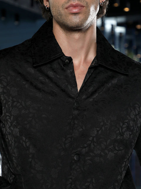 Chaos Bloom-Jacquard Bomber Jacket