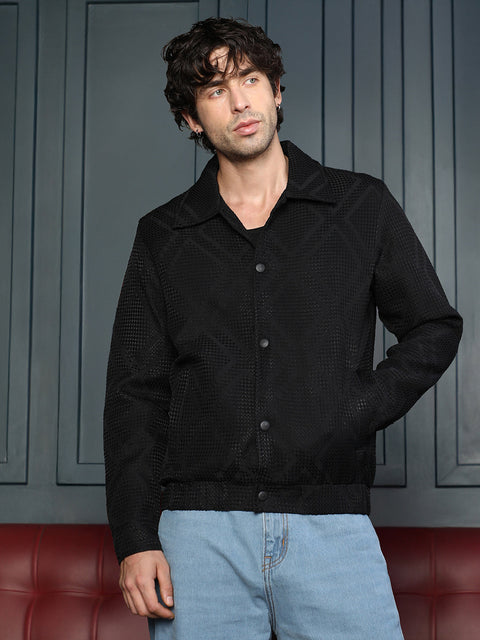 Runway Gods Rhombus-Jacquard Bomber Jacket