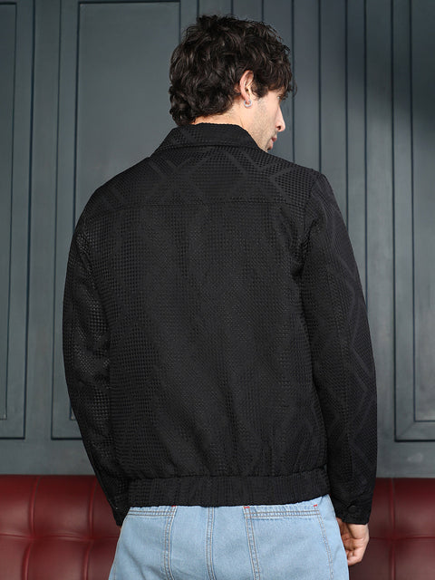 Runway Gods Rhombus-Jacquard Bomber Jacket