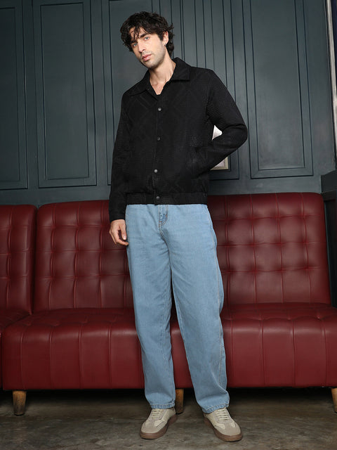Runway Gods Rhombus-Jacquard Bomber Jacket