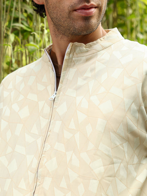 Just Be Mozaic-Jacquard Bomber Jacket