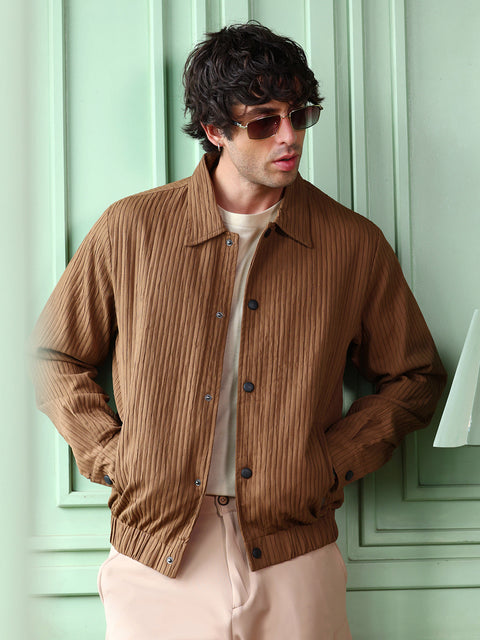 Iconic Everyday Zip-Front Crushed-Tactile Jacket