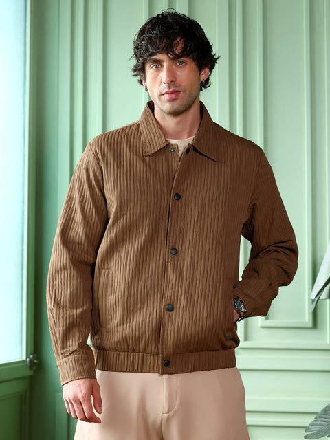 Iconic Everyday Zip-Front Crushed-Tactile Jacket