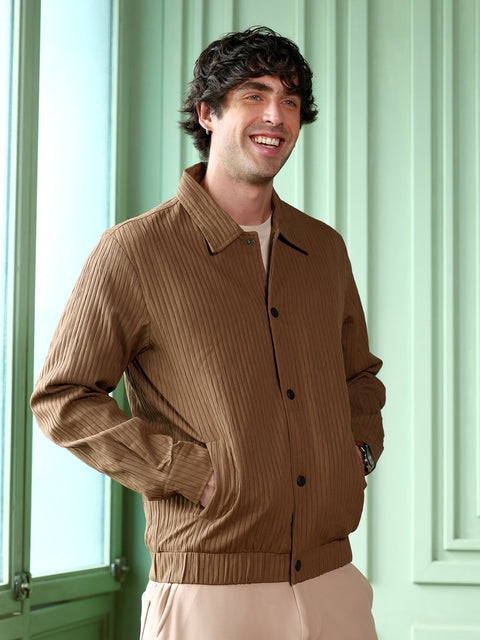 Iconic Everyday Zip-Front Crushed-Tactile Jacket