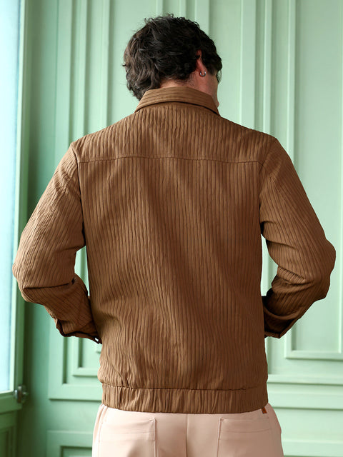 Iconic Everyday Zip-Front Crushed-Tactile Jacket