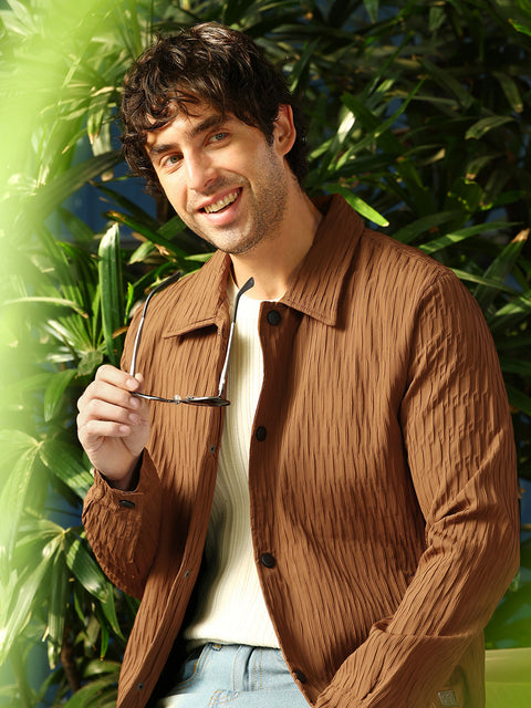 Just Be Crease-Tactile Bomber Jacket