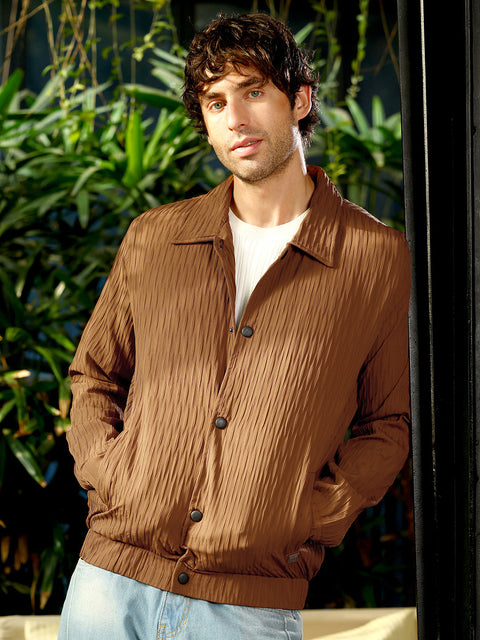 Just Be Crease-Tactile Bomber Jacket