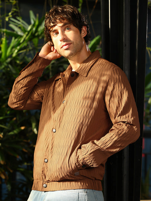 Just Be Crease-Tactile Bomber Jacket