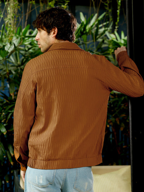 Just Be Crease-Tactile Bomber Jacket