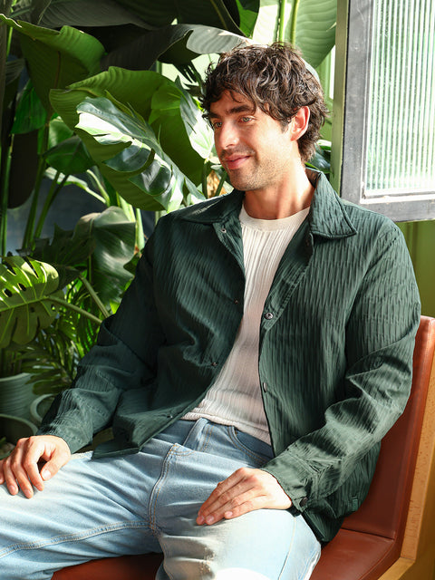 Just Be Crease-Tactile Bomber Jacket