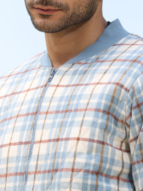 Face Card Tartan Plaid Bomber Jacket