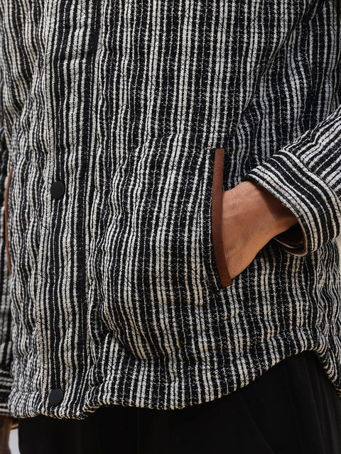 Face Card Multitrack Striped Quilted Jacket