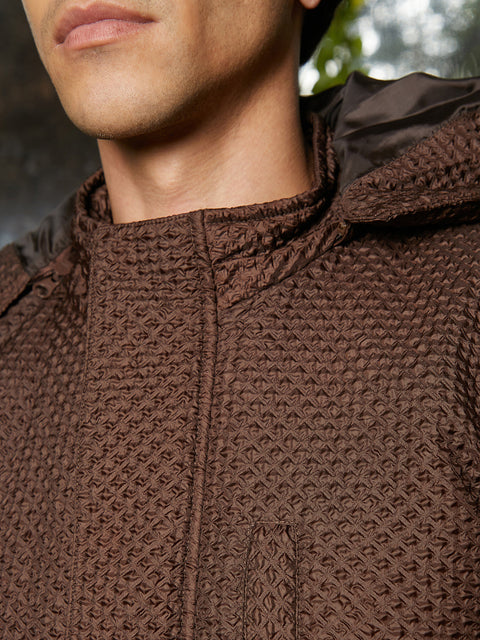 Game Face Self-Design Diamond Puffer Jacket With Fleece Hood